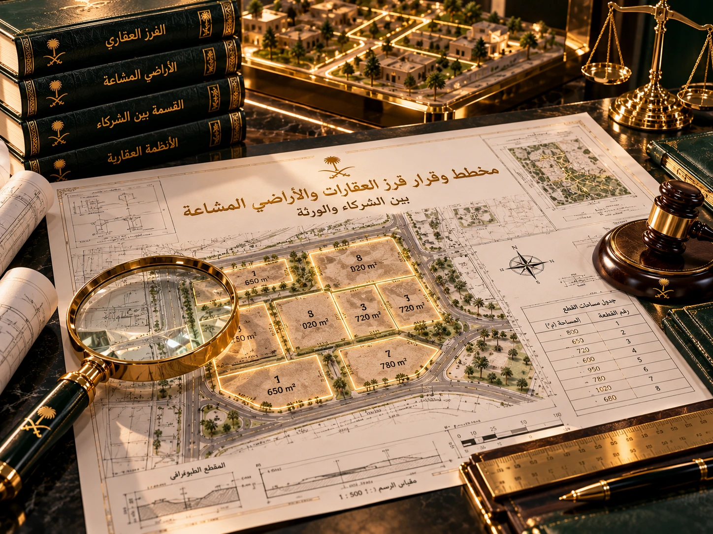 فرز العقارات المشاعة وقسمتها بين الورثة والشركاء